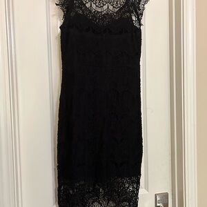 Free People Black Lace Midi Dress